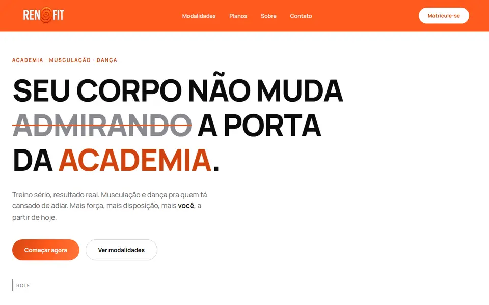 Screenshot do site de Renofit